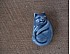 Laying Cat Ceramic Tea Pet, Dark Blue