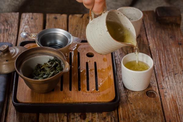 Oolong tea brewed